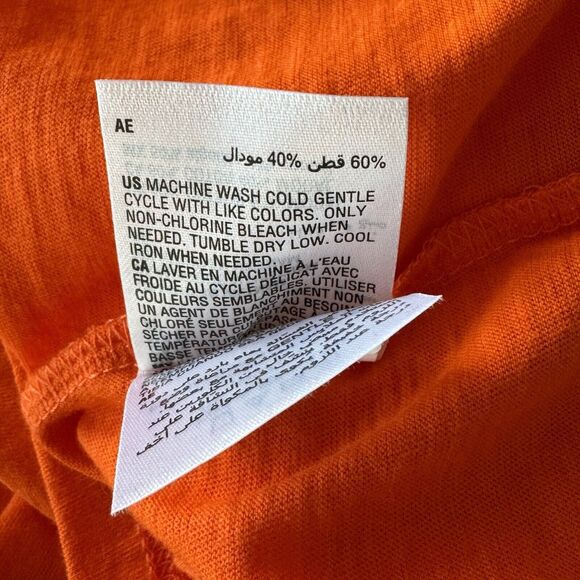 Style & Co Large Polo Top Short Sleeves Button Neck Lightweight Collared Orange - Picture 9 of 9